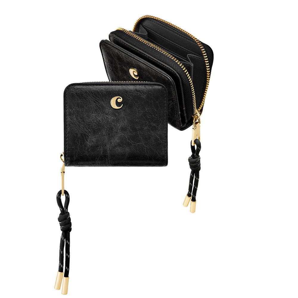 Card wallet with flap Philomène Black
