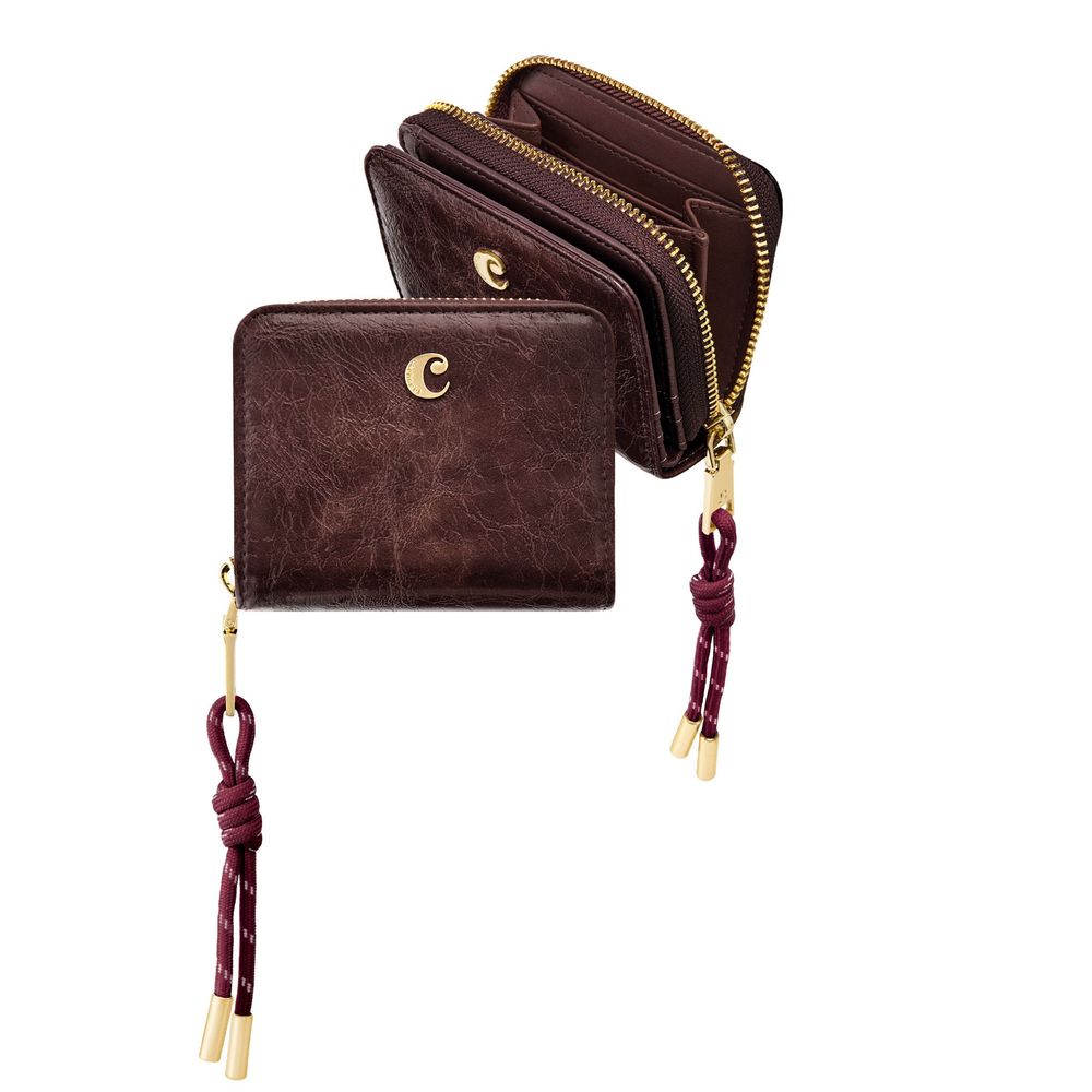 Card wallet with flap Philomène Burgundy