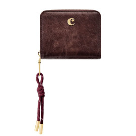 Card wallet with flap Philomène Burgundy