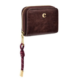 Card wallet with flap Philomène Burgundy