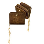 Card wallet with flap Philomène Camel