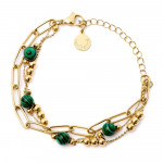Bracelet Andrea Gold/ Green