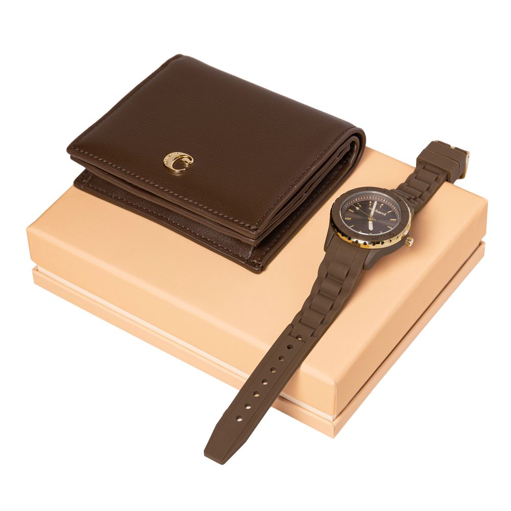 Set Albane Marron (lady purse & watch)