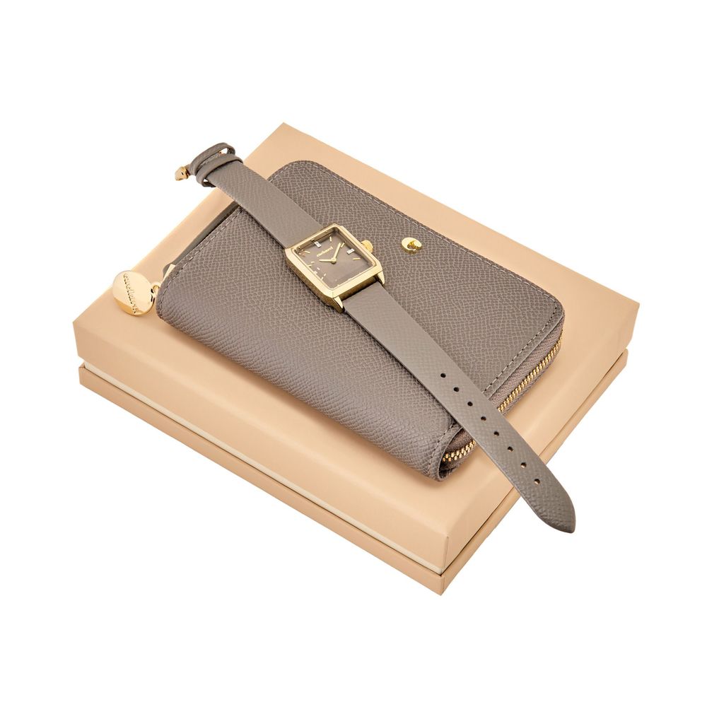Set Séraphine Taupe (zip purse & watch)