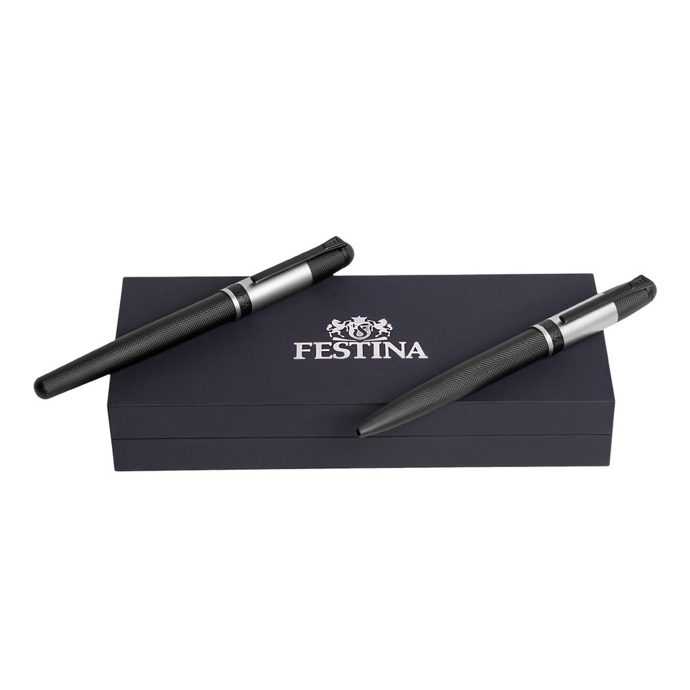 Set Classicals Black Edition Silver (ballpoint pen & rollerball pen)