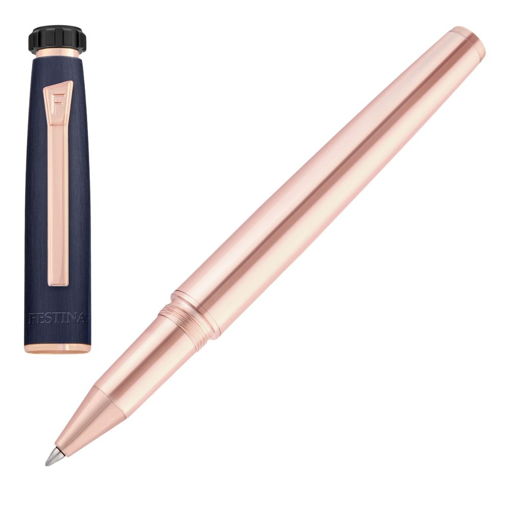 Rollerball pen Chronobike Rose Gold Navy
