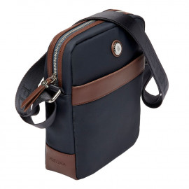 Reporter bag Button Navy & Brown