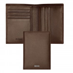 Folding card holder Classic Smooth Brown