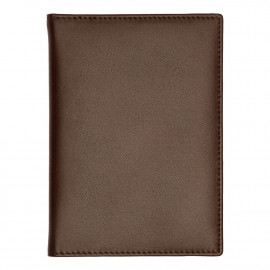 Trifold card holder Classic Smooth Brown