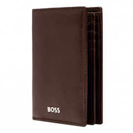 Trifold card holder Classic Smooth Brown