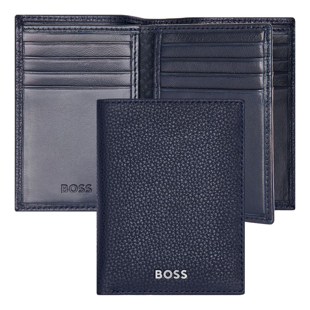 Card holder Trifold Classic Grained Navy