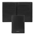 Card holder with flap Grid Black