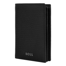 Card holder with flap Grid Black