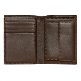 Card holder with flap and money pocket Classic Smooth Brown
