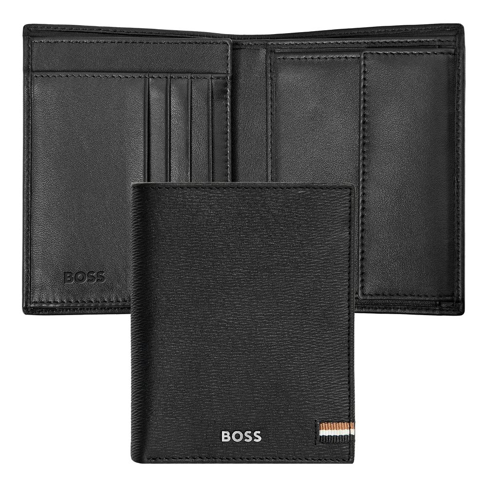 Card holder with flap and money pocket Iconic Black