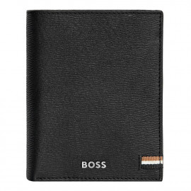 Card holder with flap and money pocket Iconic Black