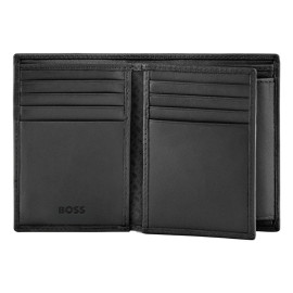 Card holder with flap and money pocket Double B Saffiano Black