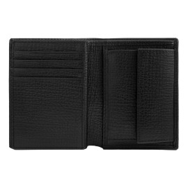 Card holder with flap and money pocket Grid Black