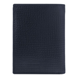 Card holder with flap and money pocket Grid Navy