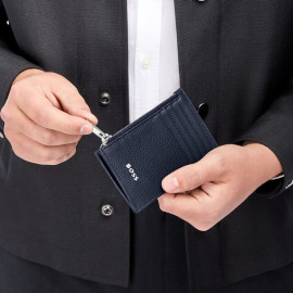Card holder zip Classic Grained Navy