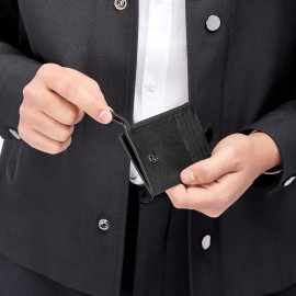 Card holder zip Double B Saffiano Black