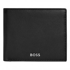 Money wallet with flap Classic Smooth Black