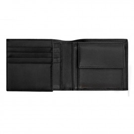 Money wallet with flap Classic Smooth Black