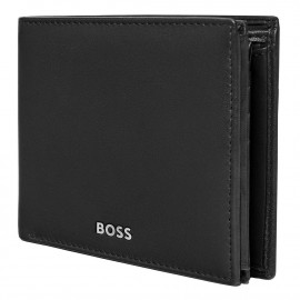 Money wallet with flap Classic Smooth Black