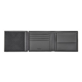 Money wallet with flap Double B Saffiano Grey