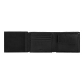 Money wallet with flap Grid Black