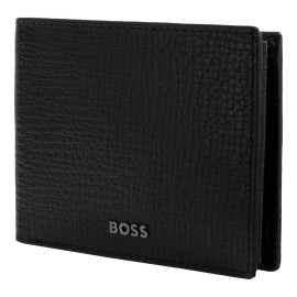 Money wallet with flap Grid Black