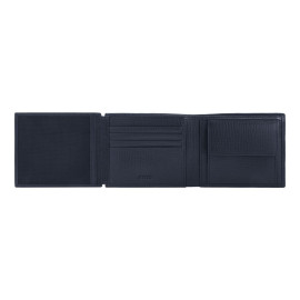 Money wallet with flap Grid Navy