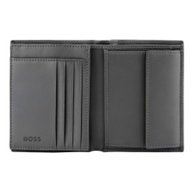 Money wallet with flap Double B Saffiano Grey