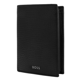 Money wallet with flap Grid Black
