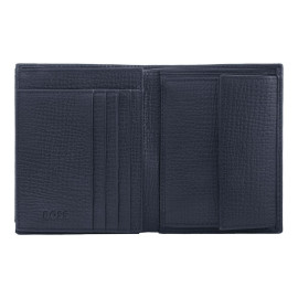 Money wallet with flap Grid Navy