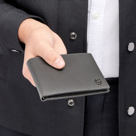 Wallet Double B Saffiano Grey