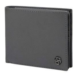 Card wallet with flap Double B Saffiano Grey
