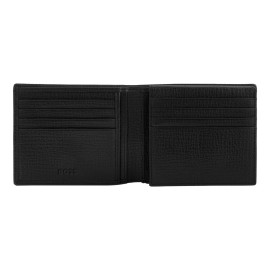Card wallet with flap Grid Black