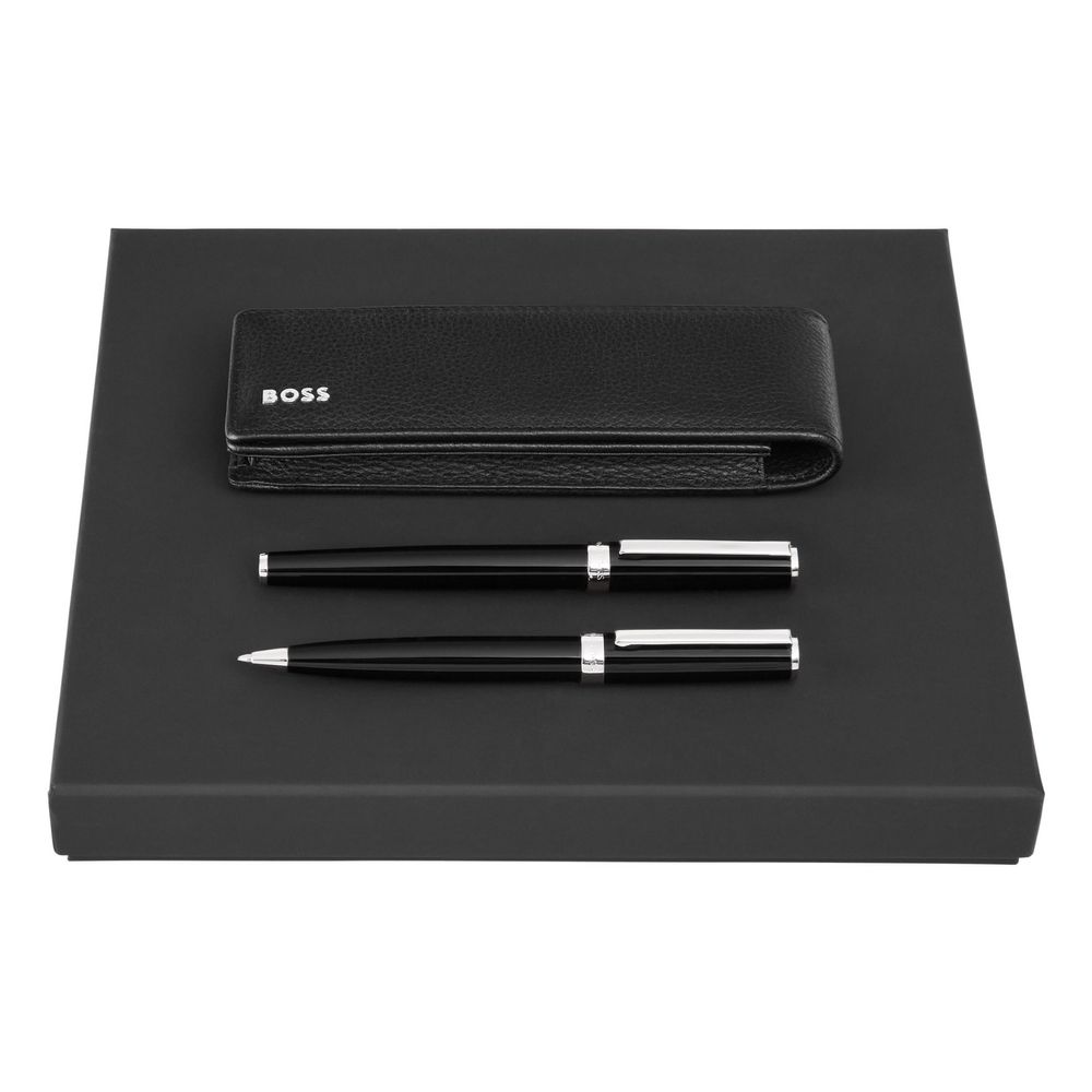 Set HUGO BOSS Black (ballpoint pen, fountain pen & case)