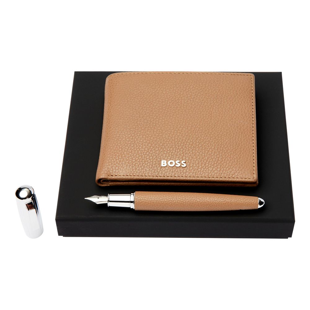 Set HUGO BOSS Camel (fountain pen & money wallet)