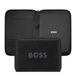 Conference folder zip A4 Boss Cut Out Black & Grey