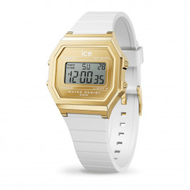 ICE digit retro-Metal gold mirror-White -Small