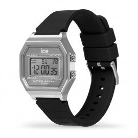 ICE digit retro-Metal silver mirror-Black -Small