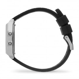ICE digit retro-Metal silver mirror-Black -Small