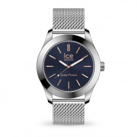ICE steel solar Silver Dark Blue Milanese